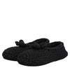 Dolce & Gabbana Black Wool Knit Slip On Ballerina Flats Shoes