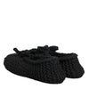 Dolce & Gabbana Black Wool Knit Slip On Ballerina Flats Shoes