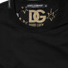 Dolce & Gabbana Black Cotton Logo Print Crew Neck T-shirt