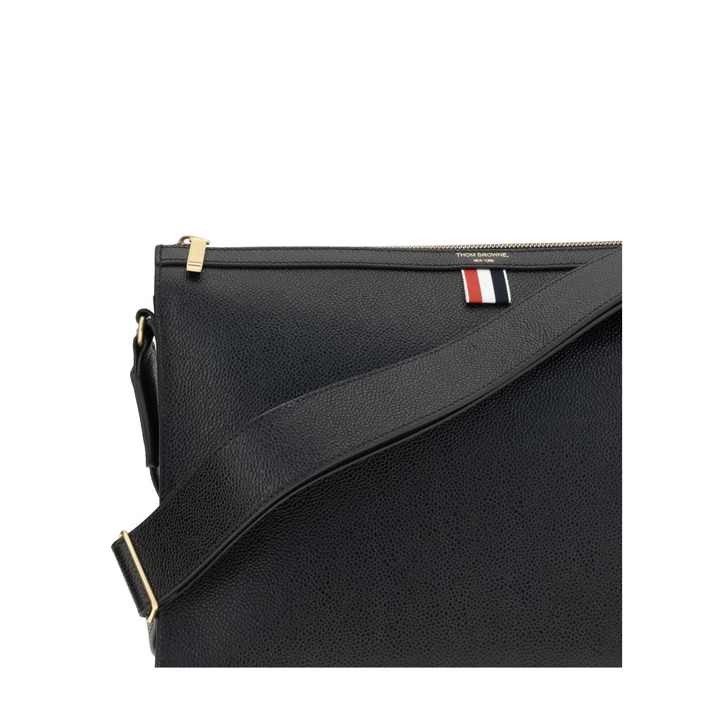 Thom Browne Clutch-Tasche aus schwarzem Kalbsleder, Modell Bos Taurus