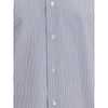 Finamore Blue Cotton Pattern Shirt