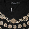 Dolce & Gabbana Black Coin Print Cotton Crew Neck T-shirt