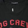 Dolce &amp; Gabbana Schwarzes DG Crew Devotion Baumwoll-T-Shirt mit Rundhalsausschnitt