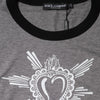 Dolce & Gabbana Gray Sacred Heart Cotton Crew Neck T-shirt