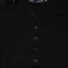 Dolce & Gabbana Black Cotton Knit Crew Neck Henley T-shirt