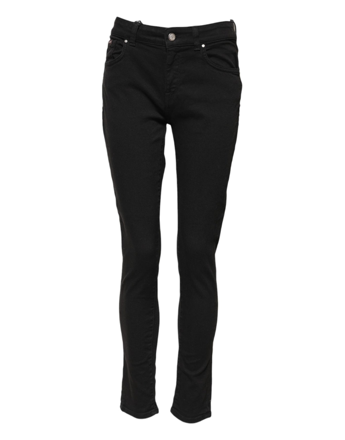 Dolce & Gabbana Black Cotton Skinny Mid Waist Denim Jeans