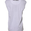 Dolce & Gabbana White Cotton Sleeveless Printed Tank T-shirt