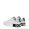Dolce & Gabbana White Leather Low Top Sneakers