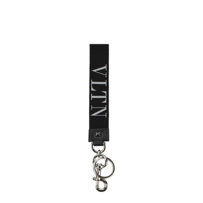 Valentino Garavani Black Fabric Keychain