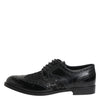 Dolce & Gabbana Black Leather Floral Lace Dress Formal Shoes