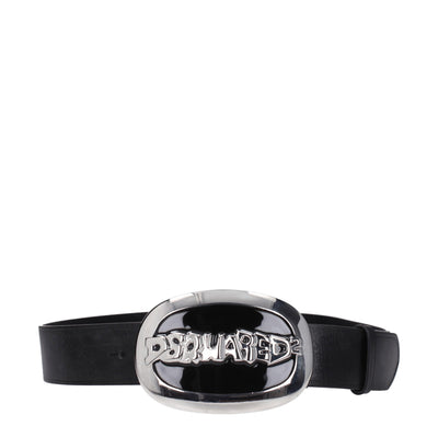 Dsquared² Black Leather Belt