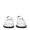 Versace White Leather Slip-On Loafers