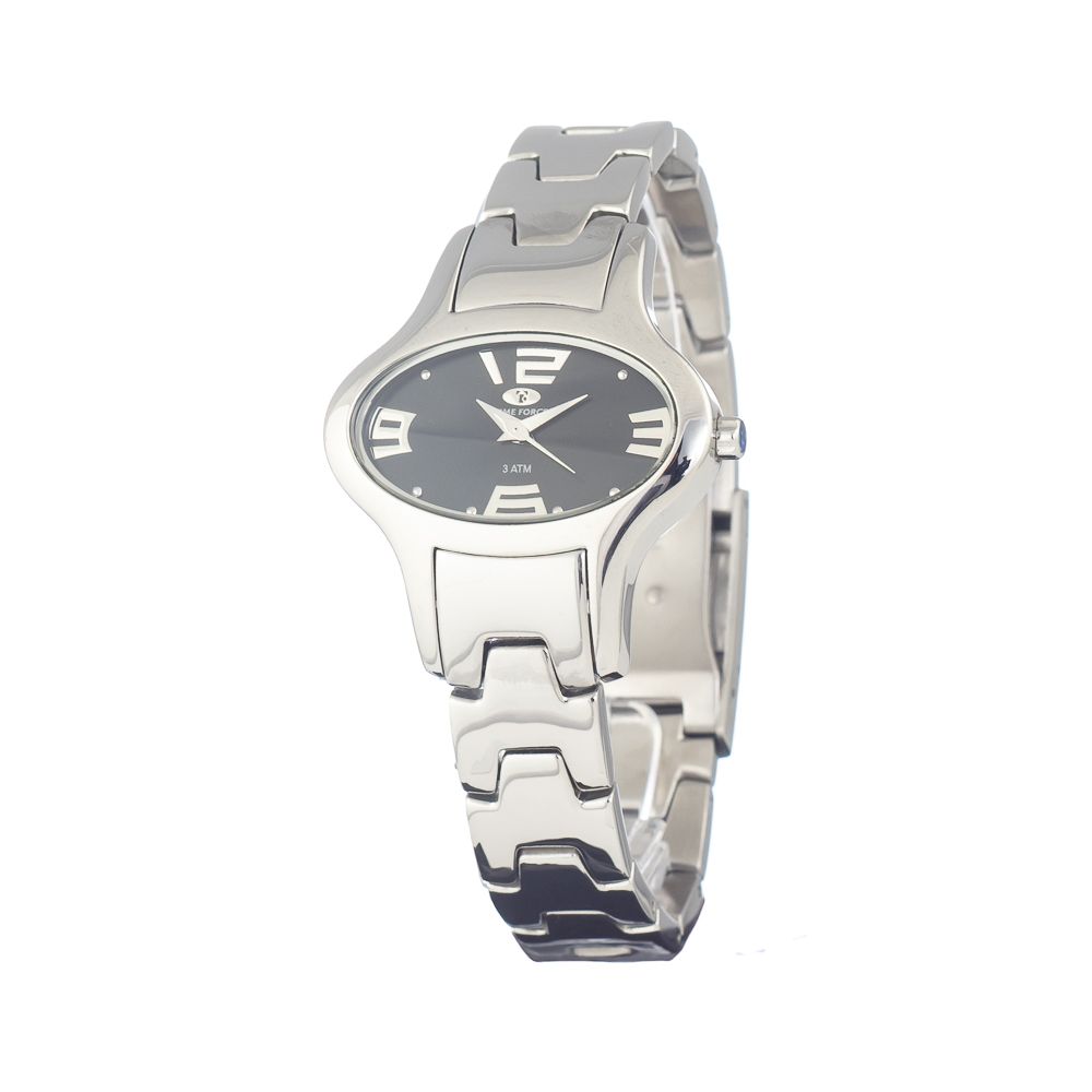 Time Force Silberne Edelstahl-Armbanduhr