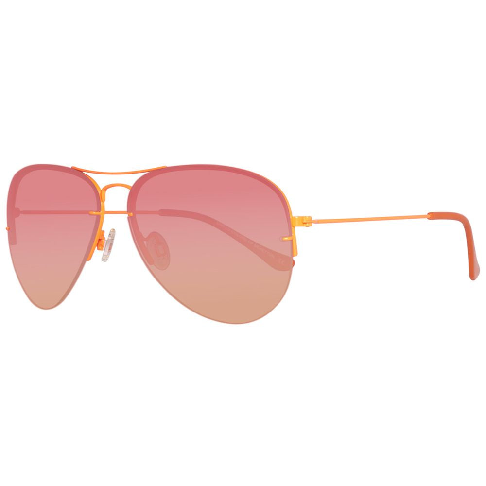 Benetton Sonnenbrille aus orangefarbenem Metall