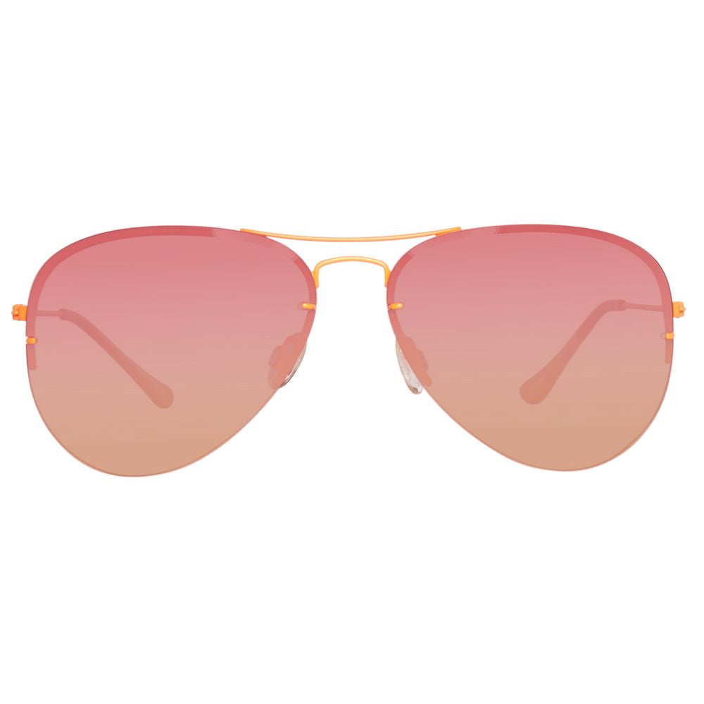 Benetton Sonnenbrille aus orangefarbenem Metall