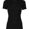 Dolce & Gabbana Black Cotton Henley Short Sleeves Top T-shirt