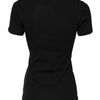Dolce & Gabbana Black Cotton Henley Short Sleeves Top T-shirt