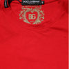 Dolce & Gabbana Red Cotton Crew Neck Short Sleeves Top T-shirt