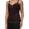 Dolce & Gabbana Dark Brown Lace Trim Wool Sleeveless Tank Top