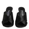 Dolce & Gabbana Black Logo KEIRA Satin Slides Sandals Shoes