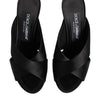 Dolce & Gabbana Black Logo KEIRA Satin Slides Sandals Shoes