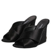 Dolce & Gabbana Black Logo KEIRA Satin Slides Sandals Shoes