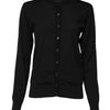 Dolce & Gabbana Black Wool Knit Round Neck Cardigan Sweater