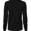 Dolce & Gabbana Black Wool Knit Round Neck Cardigan Sweater