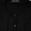 Dolce & Gabbana Black Wool Knit Round Neck Cardigan Sweater