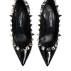 Dolce & Gabbana Black Crystals Studs Stiletto Pumps Shoes