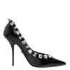 Dolce & Gabbana Black Crystals Studs Stiletto Pumps Shoes