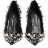 Dolce & Gabbana Black Crystals Studs Stiletto Pumps Shoes