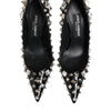 Dolce & Gabbana Black Crystals Studs Stiletto Pumps Shoes