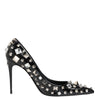 Dolce & Gabbana Black Crystals Studs Stiletto Pumps Shoes