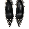 Dolce & Gabbana Black Crystals Studs Stiletto Pumps Shoes