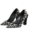 Dolce & Gabbana Black Crystals Studs Stiletto Pumps Shoes