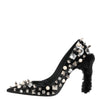 Dolce & Gabbana Black Crystals Studs Stiletto Pumps Shoes