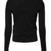 Dolce & Gabbana Black Wool Shrug Crew Neck Pullover Sweater