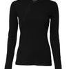 Dolce & Gabbana Black Cotton Knit Round Neck Long Sleeves T-shirt