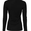Dolce & Gabbana Black Cotton Knit Round Neck Long Sleeves T-shirt