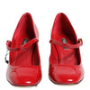 Dolce & Gabbana Red Leather DG Logo Heels Sandals Shoes