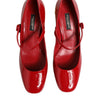 Dolce & Gabbana Red Leather DG Logo Heels Sandals Shoes