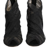 Dolce & Gabbana Black Mesh Stiletto Heels Ankle Boots Shoes