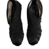 Dolce & Gabbana Black Mesh Stiletto Heels Ankle Boots Shoes