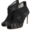 Dolce & Gabbana Black Mesh Stiletto Heels Ankle Boots Shoes