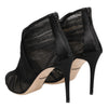 Dolce & Gabbana Black Mesh Stiletto Heels Ankle Boots Shoes