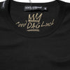 Dolce & Gabbana Black Cotton Goodluck Tee Crew Neck T-shirt