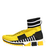 Dolce & Gabbana Yellow Black Sorrento Socks Sneakers Shoes