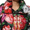 Dolce & Gabbana Multicolor Floral Hooded Puffer Coat Jacket