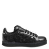 Dolce & Gabbana Black Floral Lace Low Top Sneakers Shoes